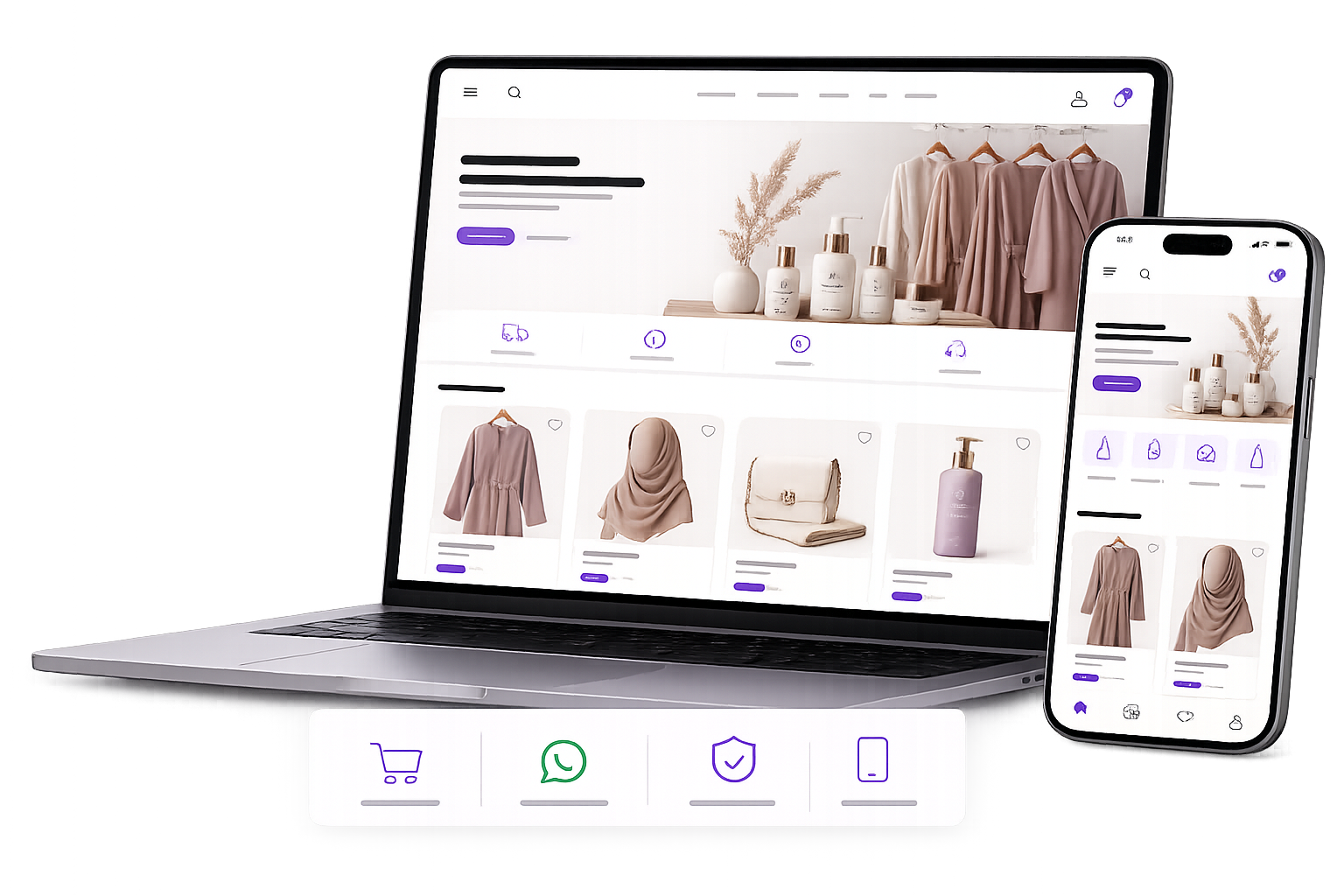 A Govix e-commerce website shown on a laptop and a phone